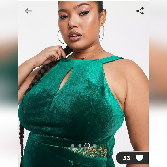 πHPπ Women's ASOS Velvet Keyhole Gown - Picture 4 of 8